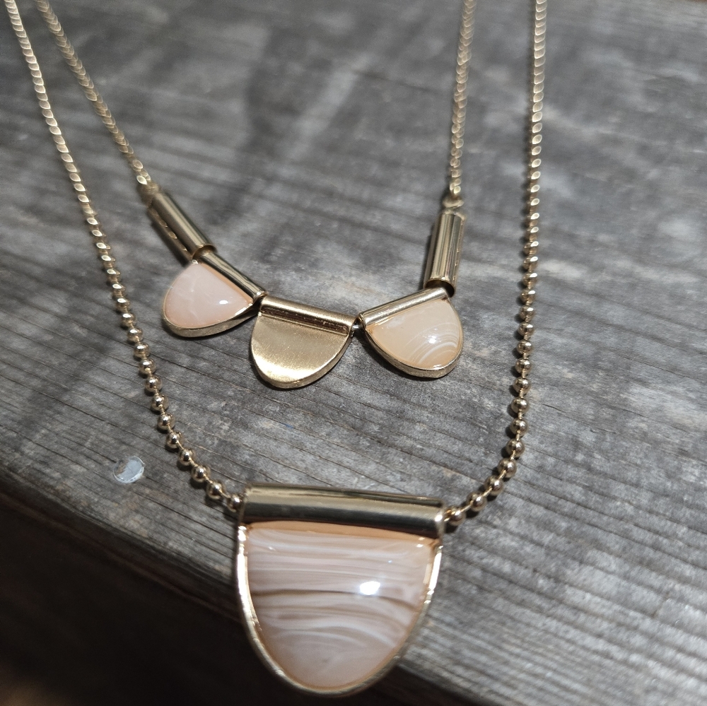 Gold & Rose stone necklace